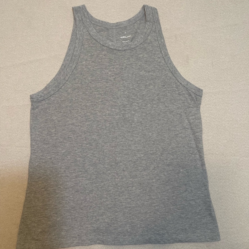 Everlane Cotton Tank Top Basics Size XL Bundle Of 2 Black & Grey - Picture 2 of 8